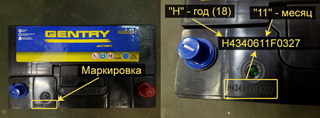 Как узнать дату выпуска на аккумуляторах Gentry