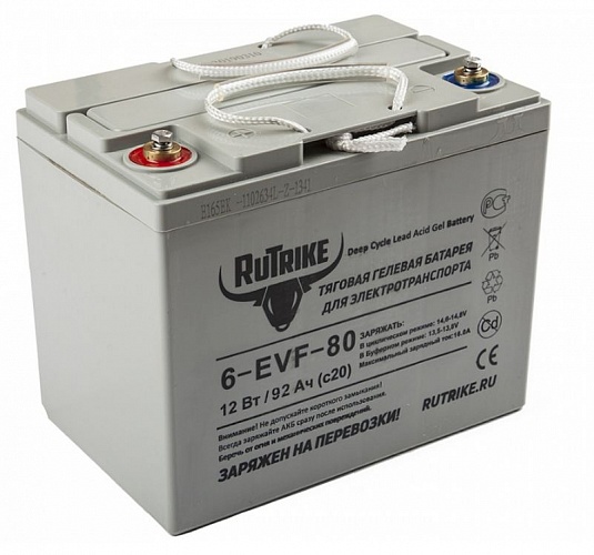 Аккумулятор автомобильный RuTrike 6-EVF-80 (12V80A/H C3) 12В 92Ач A