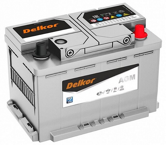 Аккумулятор автомобильный Delkor AGM 80R Start-Stop 12В 80Ач 800A